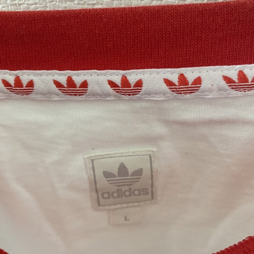 adidas(アディダス)の00sadidasアディダススタンスミス半袖リンガーtシャツメンズホワイト白赤L メンズのトップス(Tシャツ/カットソー(半袖/袖なし))の商品写真