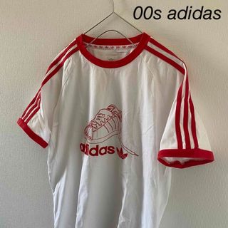 アディダス(adidas)の00sadidasアディダススタンスミス半袖リンガーtシャツメンズホワイト白赤L(Tシャツ/カットソー(半袖/袖なし))