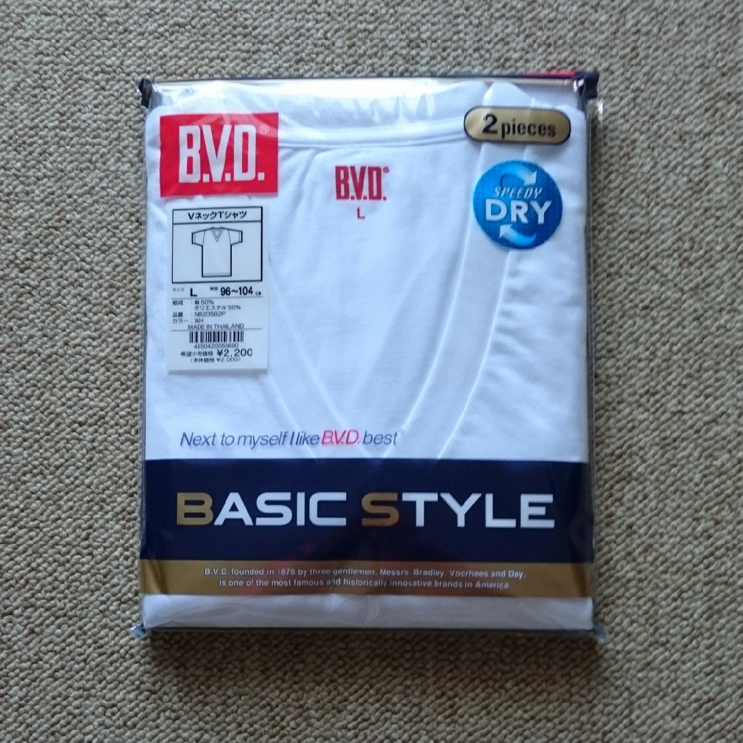 BVD(ビーブイディー)のBVD VネックTシャツ  L  2枚組 メンズのアンダーウェア(その他)の商品写真