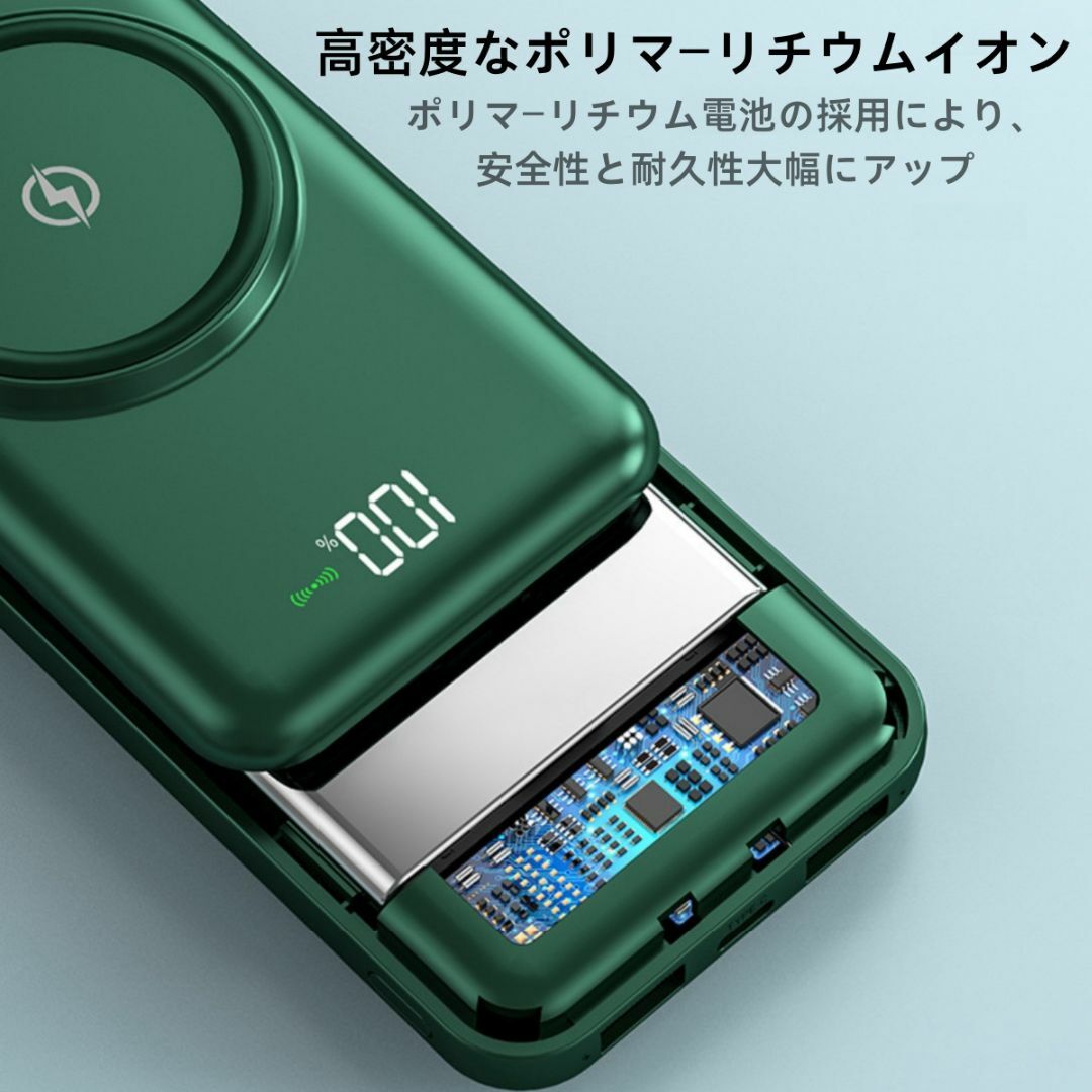 ワイヤレス 　モバイルバッテリー 50000mah 大容量 　急速充電　 スマホ/家電/カメラのスマートフォン/携帯電話(バッテリー/充電器)の商品写真