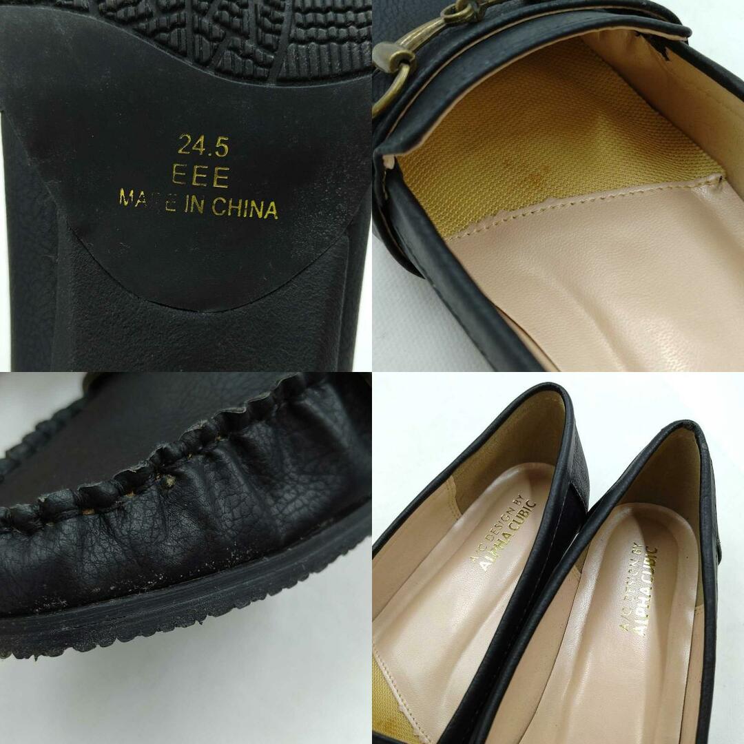 A/C DESIGN BY ALPHA CUBIC ローヒールパンプス 24.5cm ブラック レディース レディースの靴/シューズ(その他)の商品写真