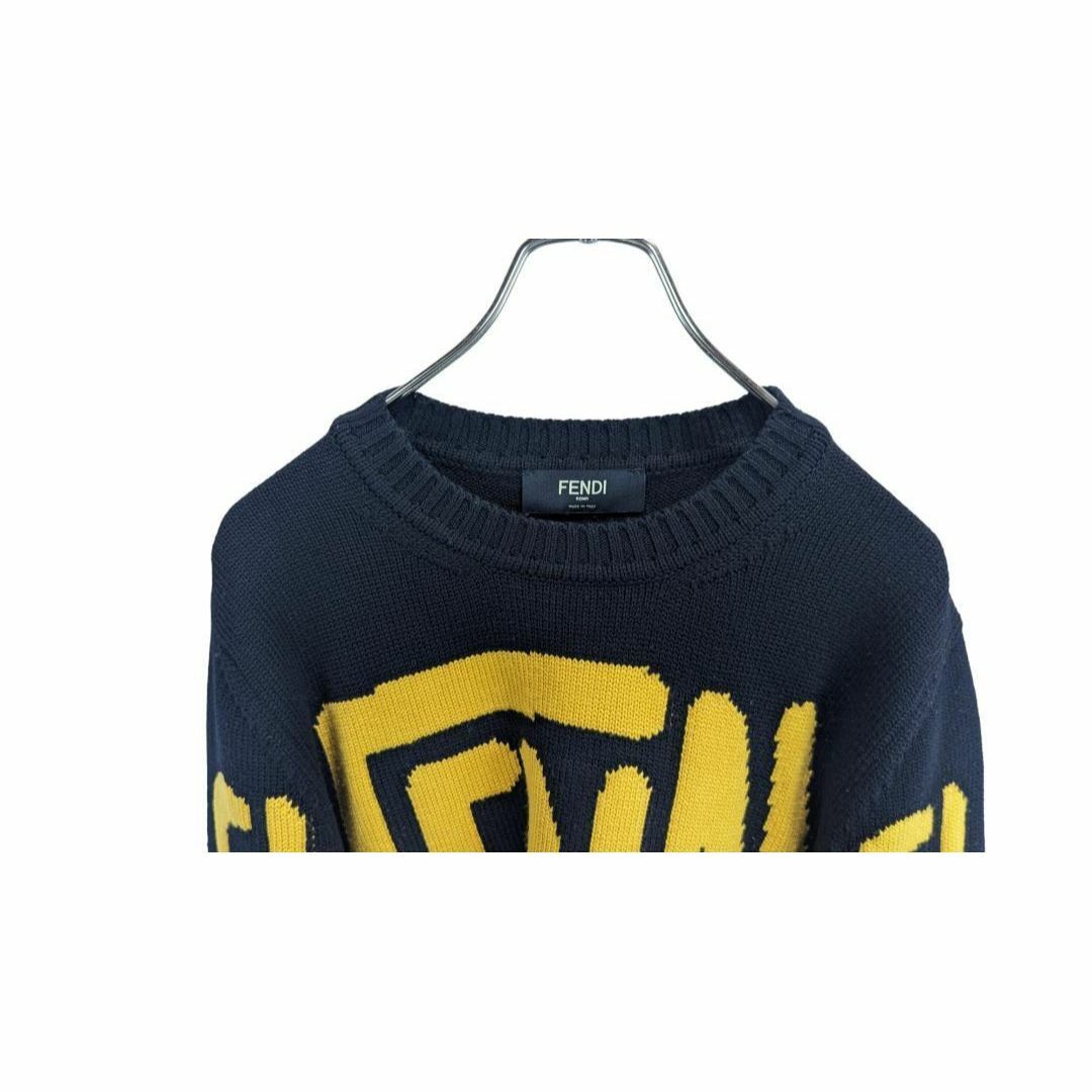FENDI(フェンディ)の20AW フェンディ ズッカ柄 ビッグロゴ ニット セーター プルオーバー メンズのトップス(ニット/セーター)の商品写真