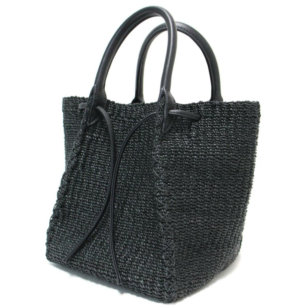 OUTERSUNSET アウターサンセット バッグ カゴ バスケット トート レザーハンドル abaca basket bag 21春夏 ブラック 黒 【レディース】【中古】【美品】【RL005】 レディースのバッグ(かごバッグ/ストローバッグ)の商品写真