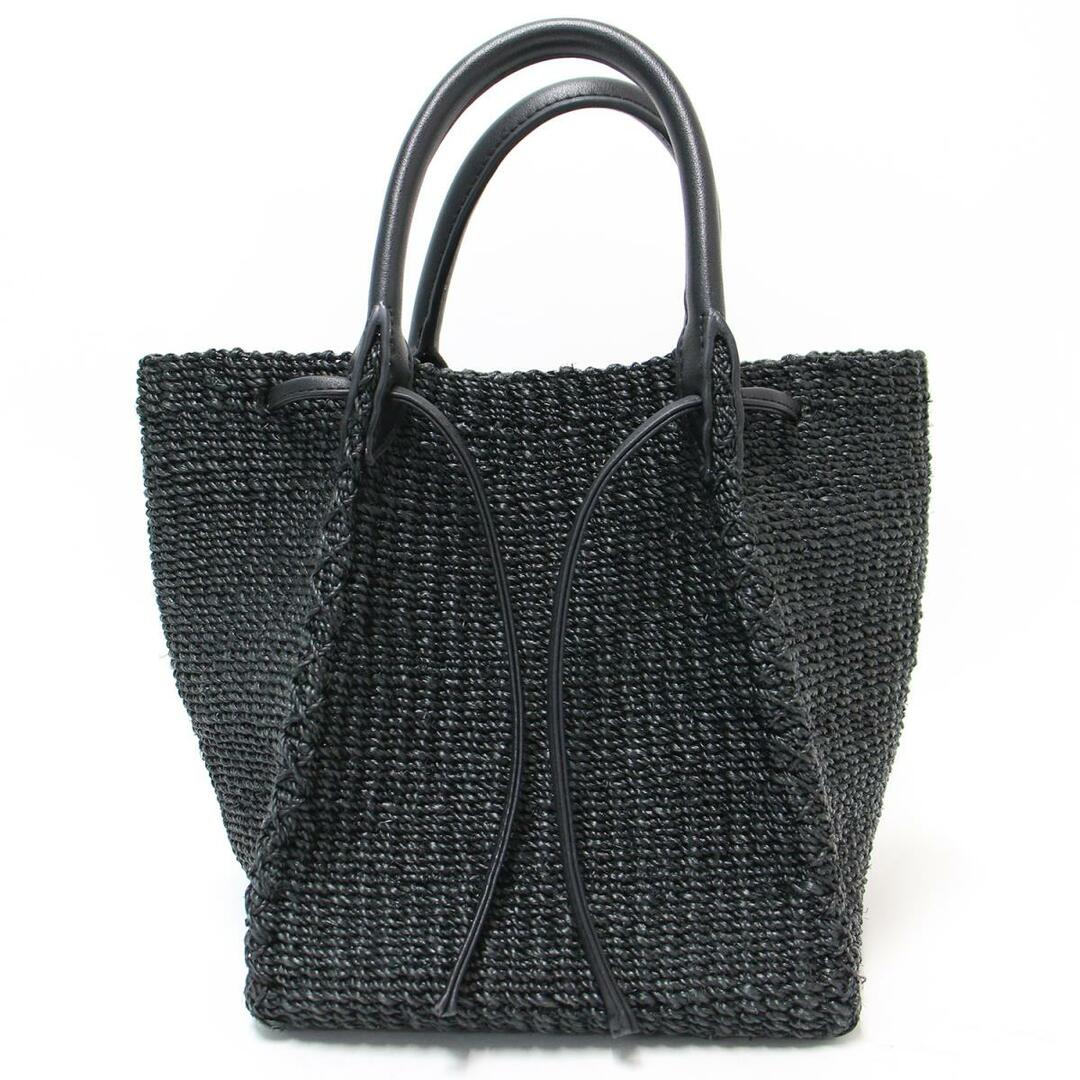 OUTERSUNSET アウターサンセット バッグ カゴ バスケット トート レザーハンドル abaca basket bag 21春夏 ブラック 黒 【レディース】【中古】【美品】【RL005】 レディースのバッグ(かごバッグ/ストローバッグ)の商品写真