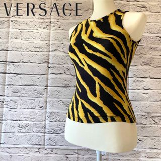 ヴェルサーチ(VERSACE)の【Versace】ヴェルサーチ タンクトップ ノースリーブ 虎柄 レディース(タンクトップ)