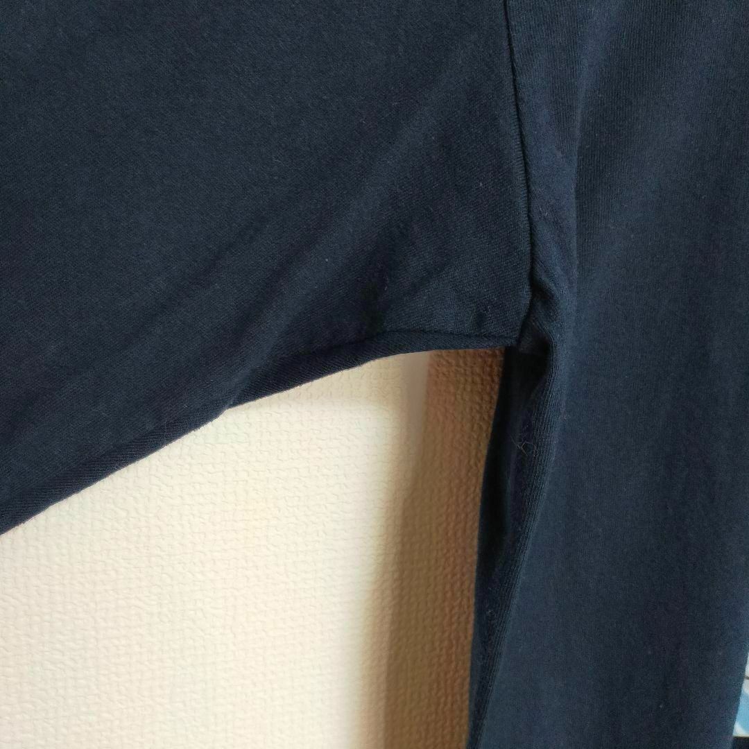 がんぎまりや サブカル 女の子 イラスト ネイビー 長袖 ロンT メンズ XL メンズのトップス(Tシャツ/カットソー(七分/長袖))の商品写真