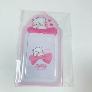 mikko トレカケース　トレカホルダー チェキ　ピンク　ムース リボン ねこ(キャラクターグッズ)