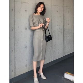 rienda - 【美品】rienda ルーズニットベルトワンピース