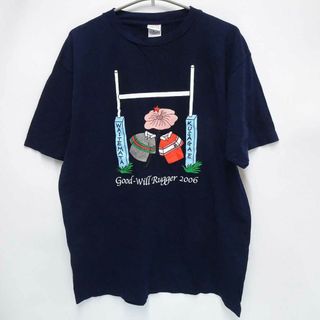 Print Star ラグビー ニュージーランド ワイタマタ WAITEMATA 草ヶ江ヤングラガーズ Tシャツ L ネイビー メンズ(ラグビー)