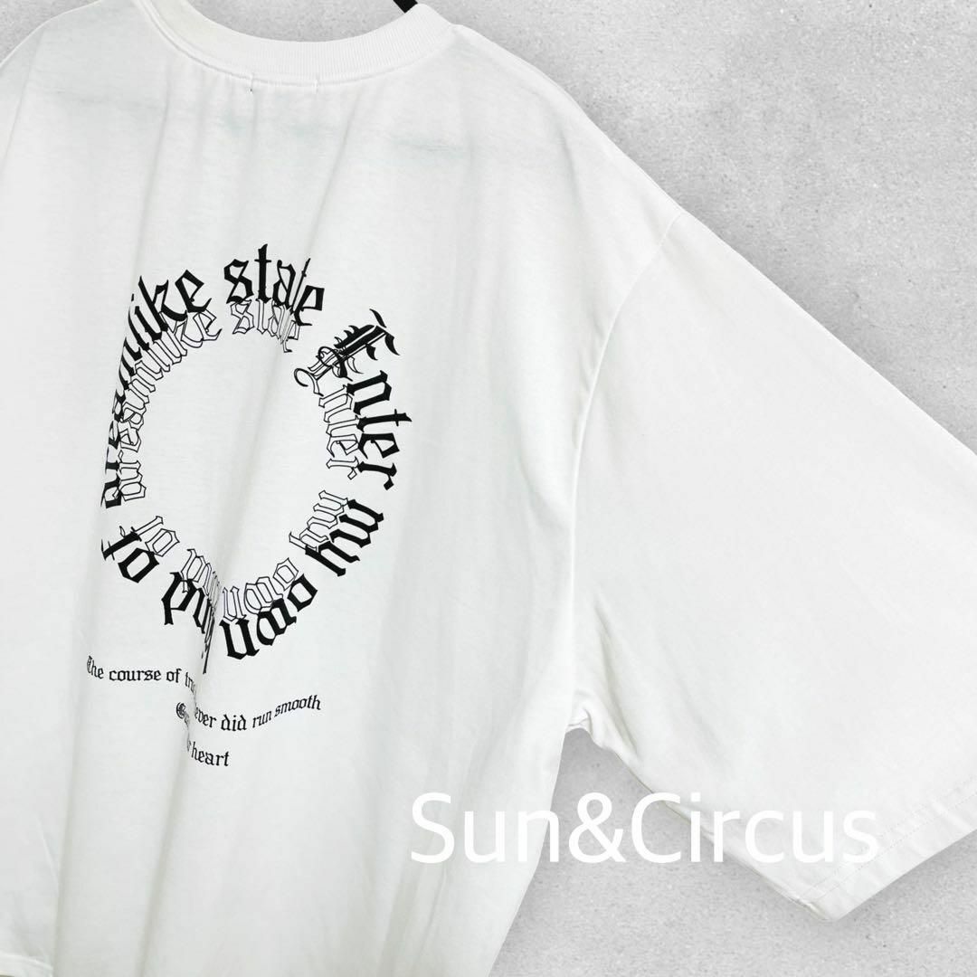 メンズ大きいサイズ6L トライバル 発泡ロゴプリント サークルロゴ 半袖Tシャツ メンズのトップス(Tシャツ/カットソー(半袖/袖なし))の商品写真