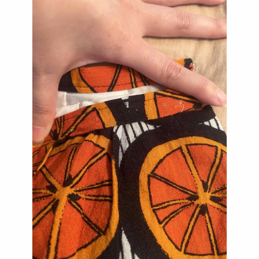 peu pres(プープレ)のプープレ シチリアオレンジ　リネン100%　膝丈スカート　ウエストゴム レディースのスカート(ひざ丈スカート)の商品写真