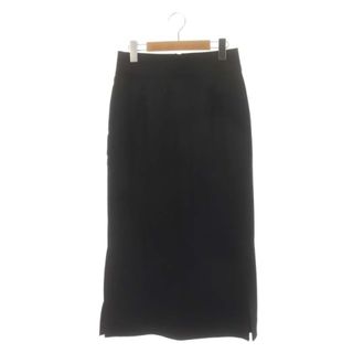 サクラ(SACRA)のサクラ WOOL MILLEDINTERLOCK SKIRT スカート 36 黒(ロングスカート)