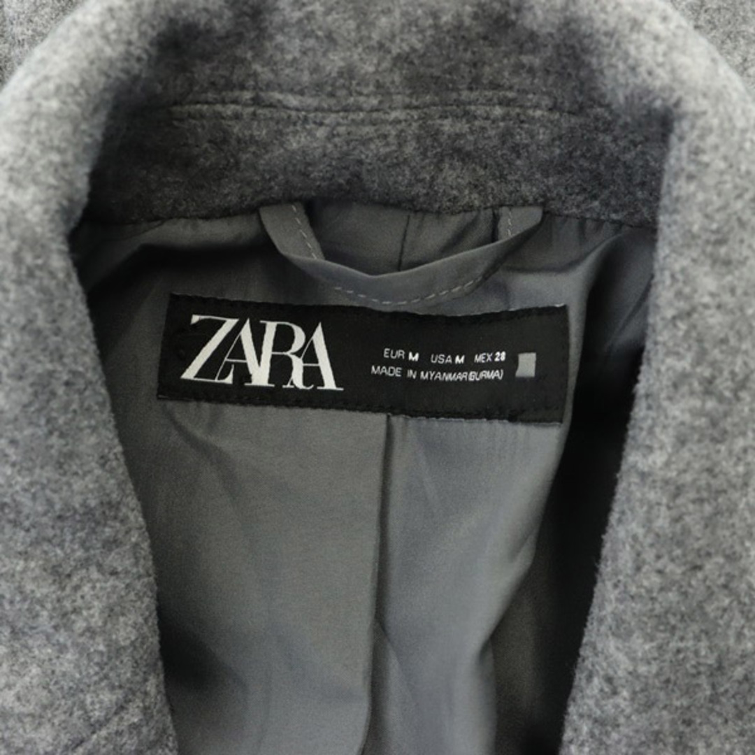 ZARA(ザラ)のザラ ZARA ウールチェスターコート ロング 総裏地 USA M グレー レディースのジャケット/アウター(その他)の商品写真