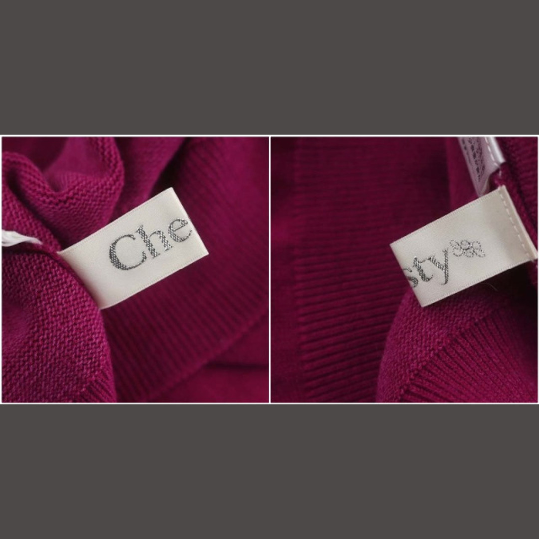 Chesty(チェスティ)のチェスティ ビジュー装飾モックネックニット セーター 長袖 F 紫 パープル レディースのトップス(ニット/セーター)の商品写真