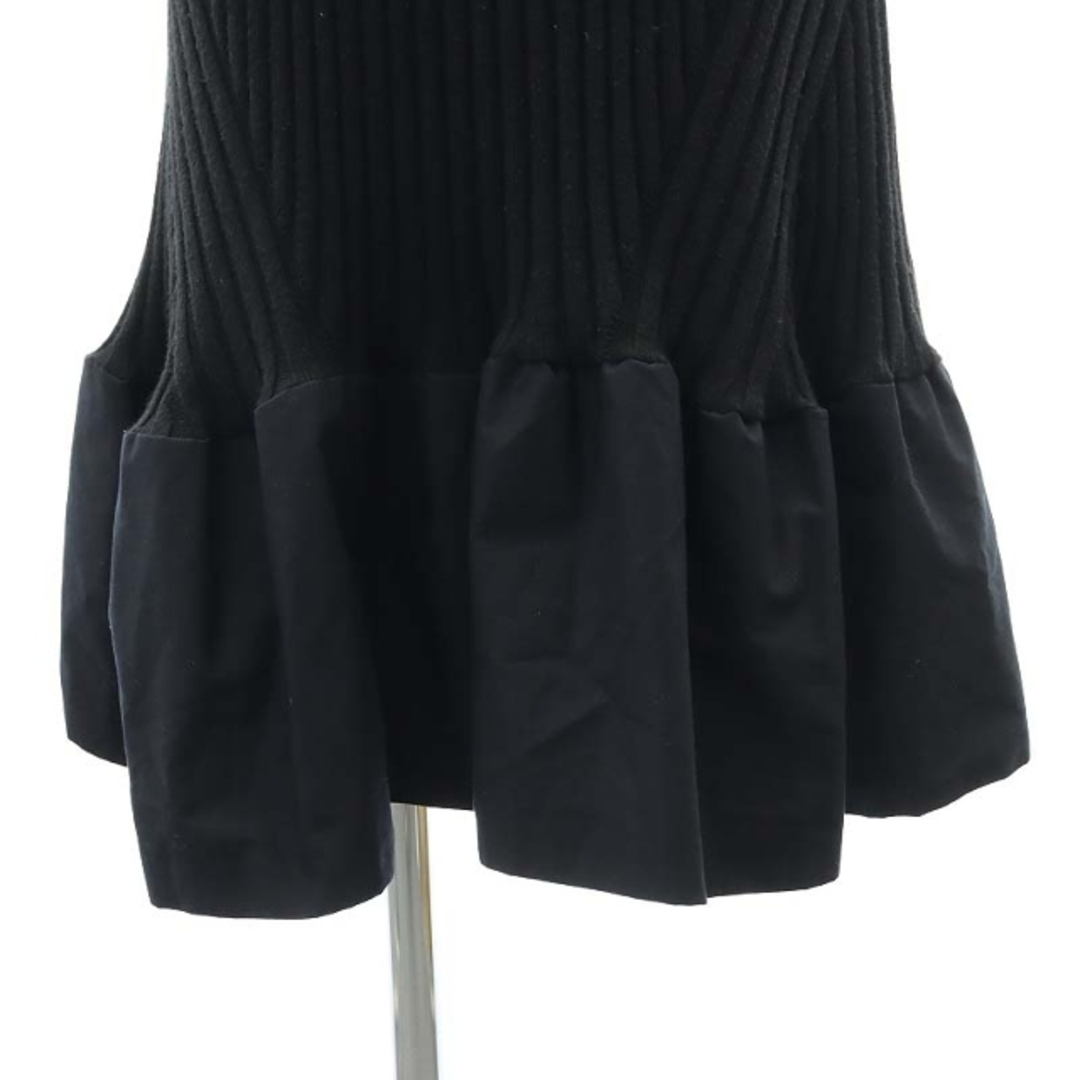 other(アザー)のスタイリング ラッフルヘムニットドレス ワンピース リブ ロング 長袖 0 黒 レディースのワンピース(ロングワンピース/マキシワンピース)の商品写真