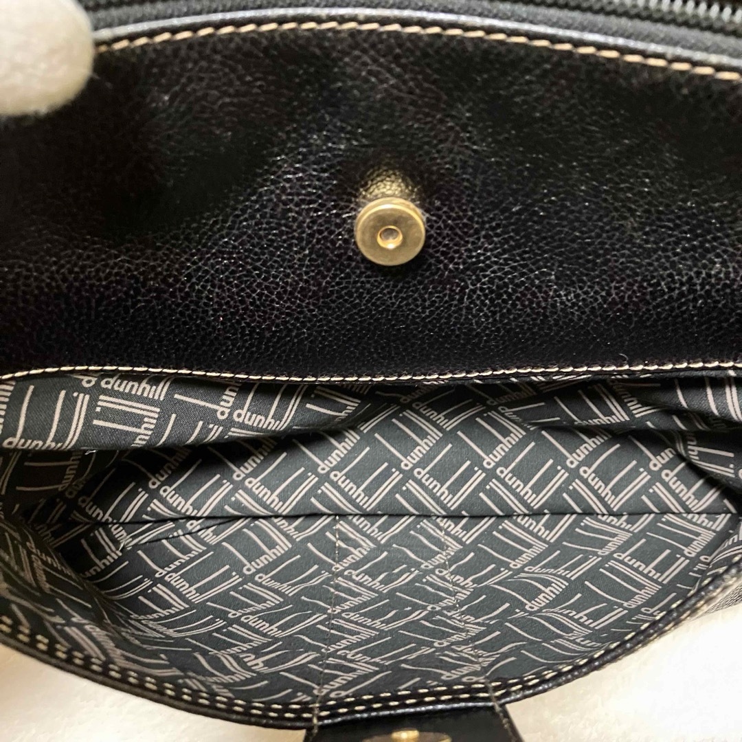 Dunhill(ダンヒル)のdunhill しぼ革レザー ハンドル付き クラッチバッグ ブラック メンズのバッグ(セカンドバッグ/クラッチバッグ)の商品写真