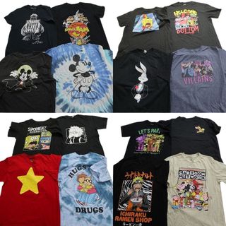 古着卸 まとめ売り キャラクター 半袖Tシャツ 16枚セット (メンズ L ) トムとジェリー ナルト スポンジボブ ミッキー MS9850(その他)