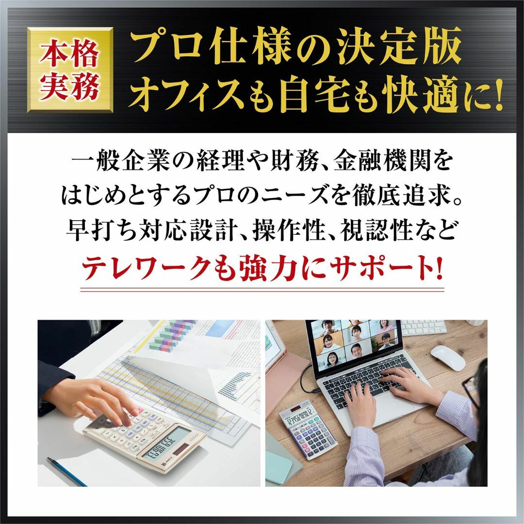 カシオ 本格実務電卓 12桁 日数&時間計算 グリーン購入法適合 デスクタイプ  インテリア/住まい/日用品のオフィス用品(OA機器)の商品写真