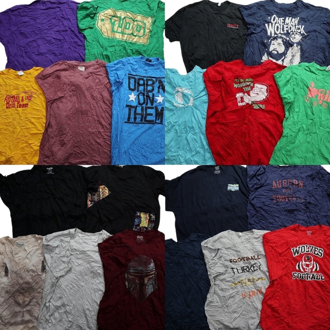 古着卸 まとめ売り カラーmix プリント 半袖Tシャツ 20枚セット (メンズ 3XL /4XL /5XL ) アニマル カレッジ風 MS9888 メンズのジャケット/アウター(その他)の商品写真