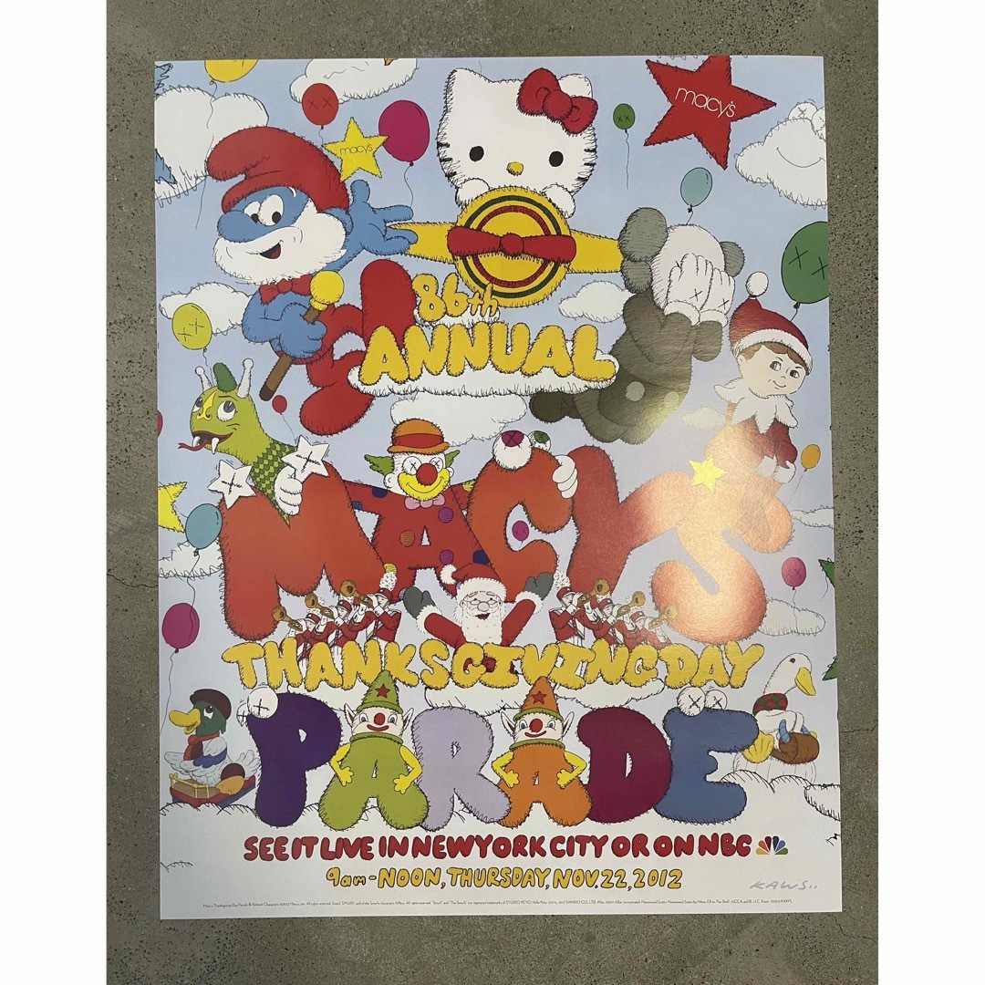 奈良美智 KAWS X Macys Parade ポスター B2サイズ エンタメ/ホビーのアニメグッズ(ポスター)の商品写真