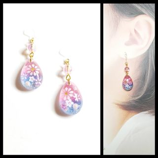 No.1519-D　フラワーモチーフ☆春ピアス・イヤリング(ピアス)