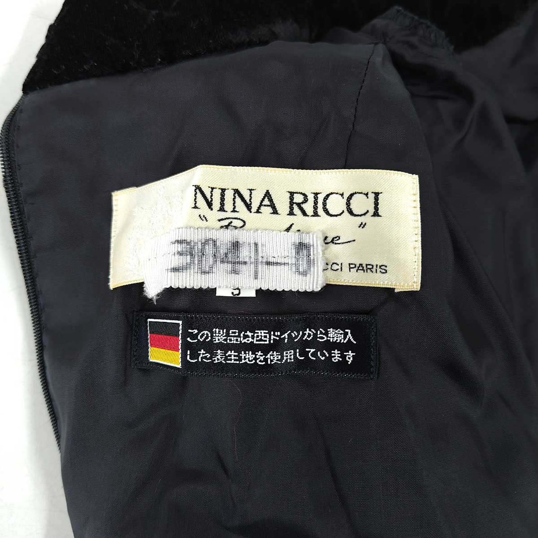 NINA RICCI(ニナリッチ)のニナリッチ ワンピース フォーマル 9号 ブラック レディース NINA RICCI 肩パッド付き レディースのジャケット/アウター(その他)の商品写真