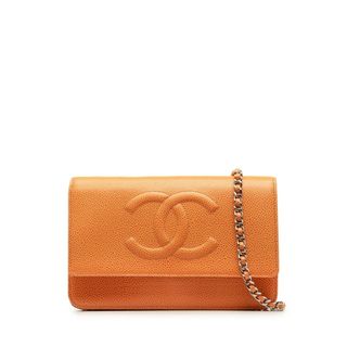 シャネル(CHANEL)の美品 シャネル ココマーク チェーンウォレット ショルダーバッグ キャビアスキン レディース CHANEL 【228-48826】(ショルダーバッグ)