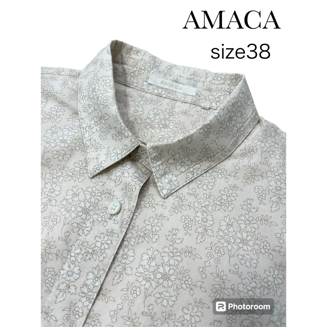 AMACA(アマカ)のAMACAアマカ　リバティ　カペル　七分袖ブラウス　38 レディースのトップス(シャツ/ブラウス(長袖/七分))の商品写真