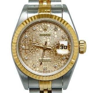 ロレックス(ROLEX)のロレックス デイトジャスト 10Pダイヤ ホリコン 腕時計 79173G 自動巻き ゴールド文字盤 ステンレススチール レディース ROLEX 【222-49949】(腕時計)