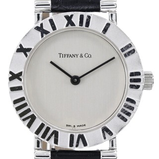 ティファニー(Tiffany & Co.)の【TIFFANY&Co.】ティファニー アトラス S0640 シルバー925×レザー クオーツ アナログ表示 レディース シルバー文字盤 腕時計(腕時計)