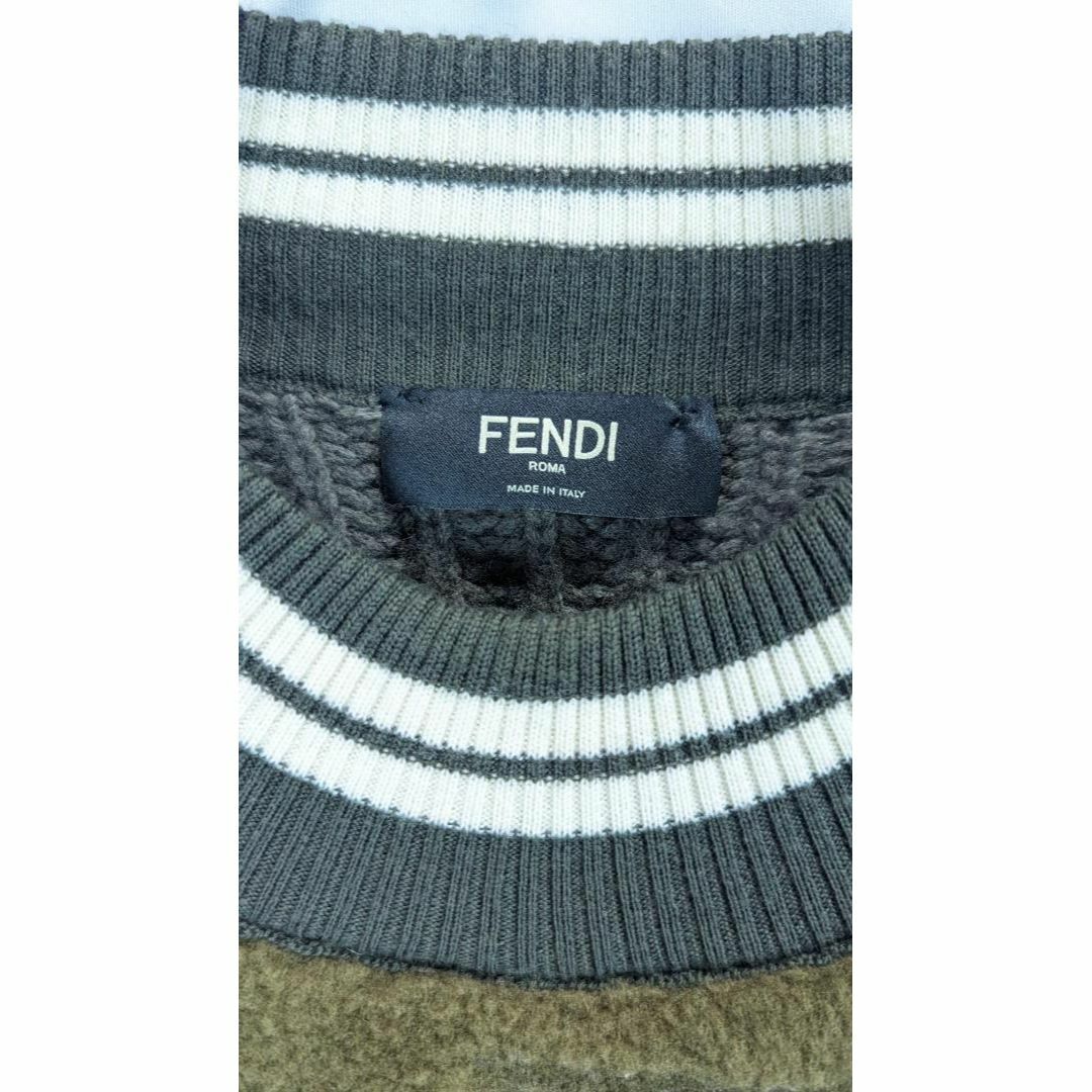 FENDI(フェンディ)のフェンディ LOVE YES ムートン ニット セーター 44 ビッグロゴ 切替 メンズのトップス(ニット/セーター)の商品写真