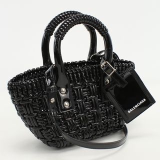 バレンシアガ(Balenciaga)のバレンシアガ XXS ストラップ付き バスケッ ビストロ 678028 2IE2Y 1000 トートバッグ(トートバッグ)