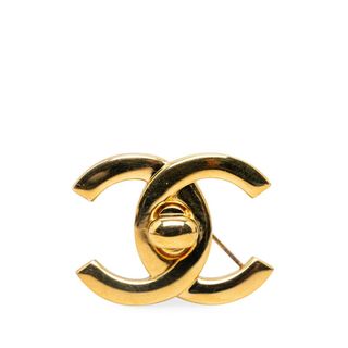 シャネル(CHANEL)の美品 シャネル ヴィンテージ ターンロック ココマーク ブローチ メッキ レディース CHANEL 【222-50362】(ブローチ/コサージュ)