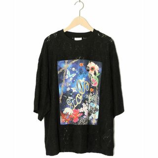 スカラー 142655：宇宙×海のメルヘン柄アップリケ レースTシャツ