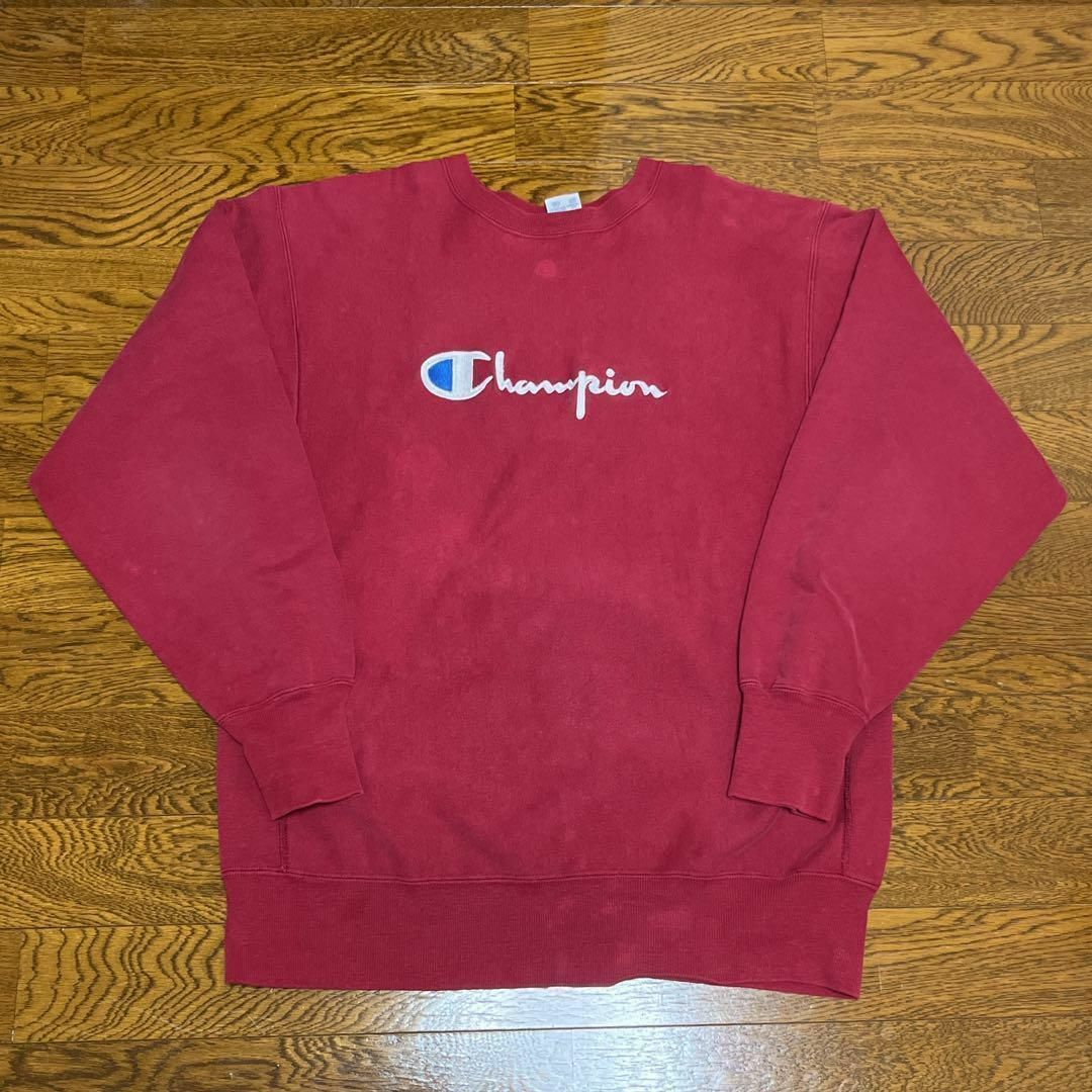 Champion(チャンピオン)の90s USA製 Champion スウェット リバースウィーブ えんじ XXL メンズのトップス(スウェット)の商品写真