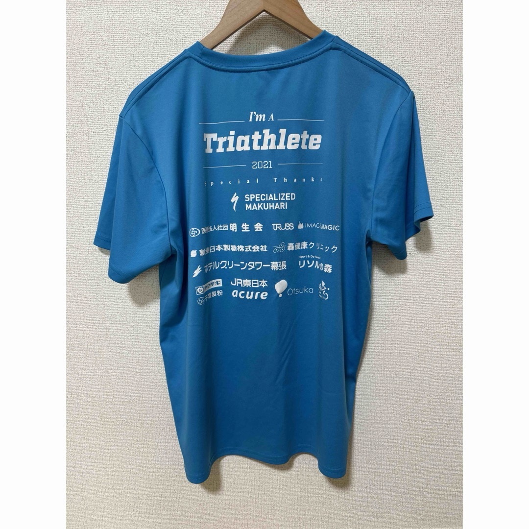 美品 スポーツ用 半袖Tシャツ Lサイズ 水色 トライアスロン ランニング メンズのトップス(Tシャツ/カットソー(半袖/袖なし))の商品写真