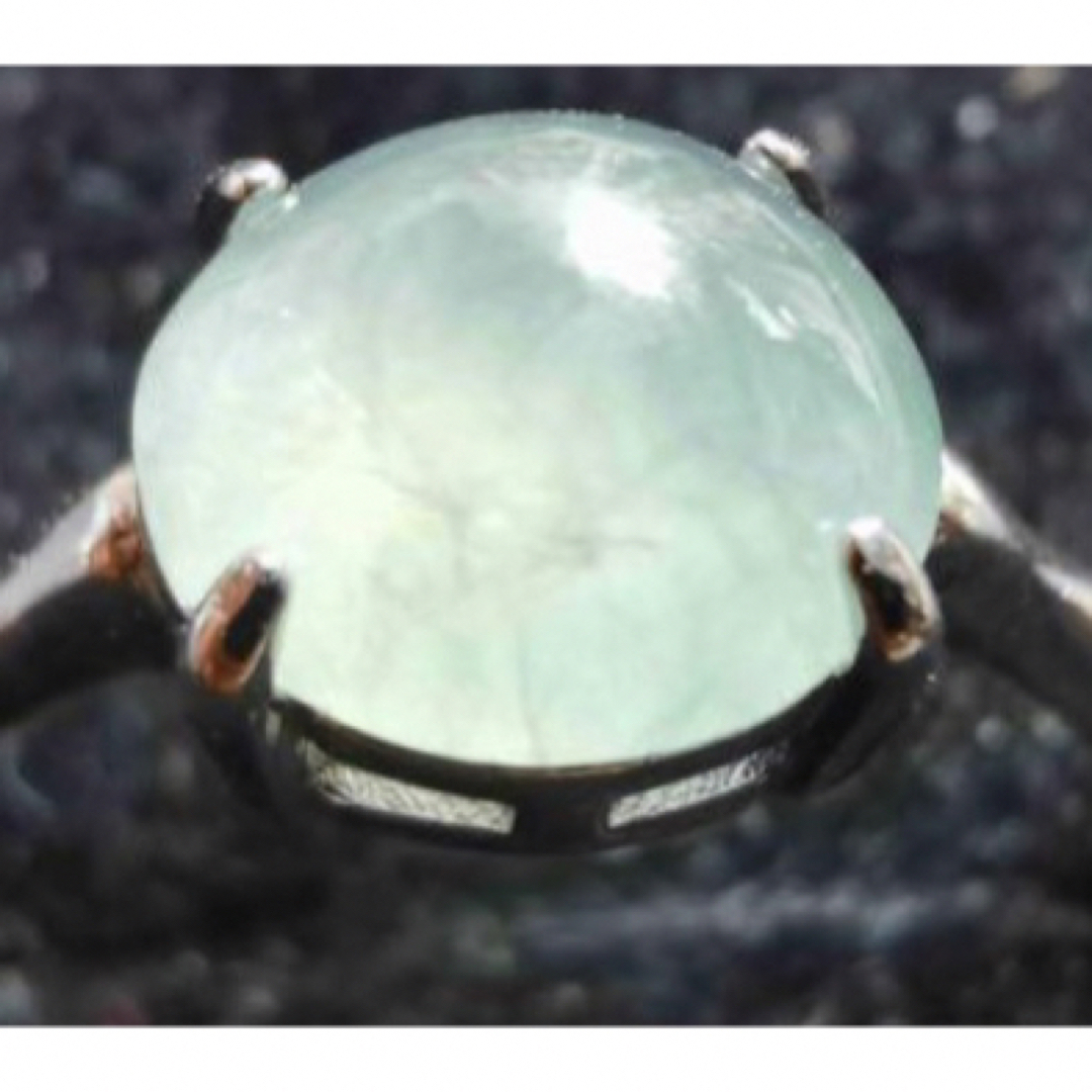 S925  氷種　エメラルド　ヒスイ　開口　指輪　リング レディースのアクセサリー(リング(指輪))の商品写真