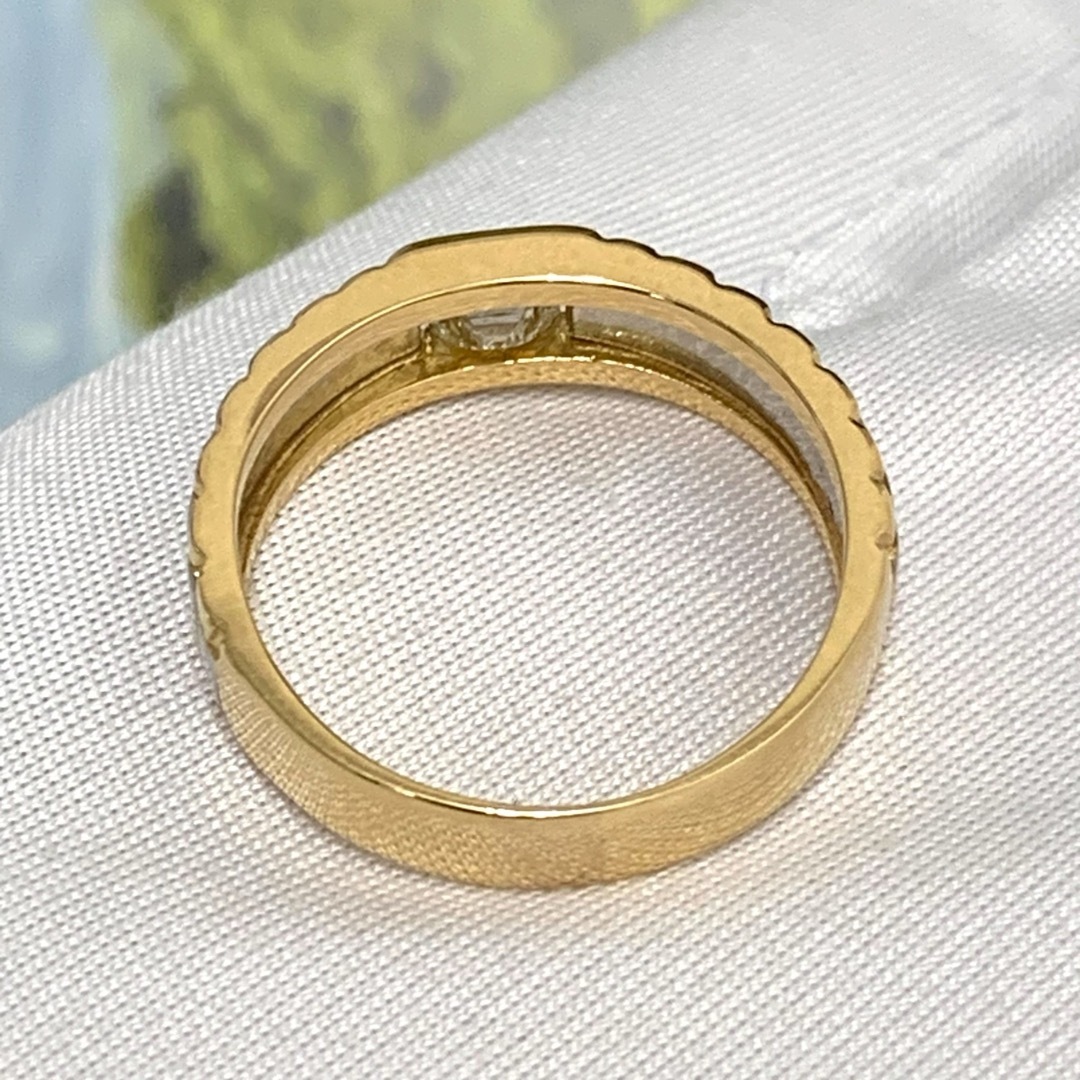 K18YG Pt900 ダイヤモンド　0.345 コンビ　リング　指輪 レディースのアクセサリー(リング(指輪))の商品写真