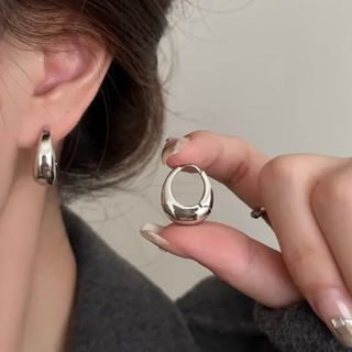 ニュアンスミニフープピアス　シルバー(ピアス)