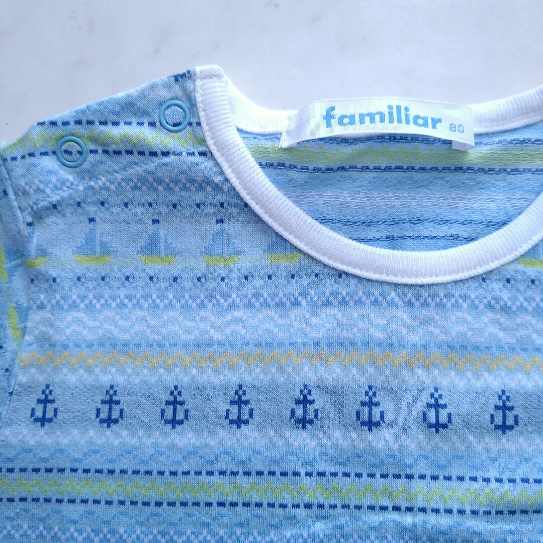 familiar(ファミリア)のfamiliar　☆　半袖　Tシャツ　マリン　80 キッズ/ベビー/マタニティのベビー服(~85cm)(Ｔシャツ)の商品写真