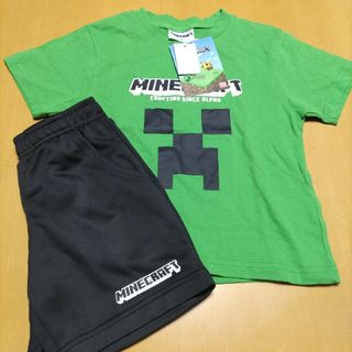 新品マインクラフト半袖Tシャツ、ハーフパンツ120 セットアップ　クリーパー