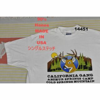 ヘインズ(Hanes)のヘインズ 90’ｓ Tシャツ t14451 USA製 シングルステッチ 80(Tシャツ/カットソー(半袖/袖なし))