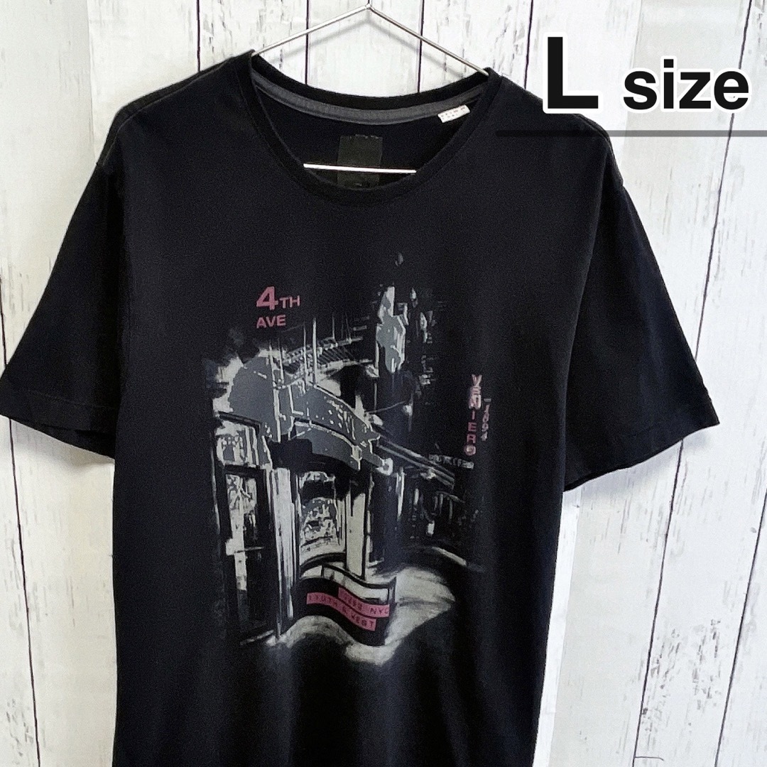 USA古着　シングルステッチ　Tシャツ　L　ブラック　プリント　s.Oliver メンズのトップス(Tシャツ/カットソー(半袖/袖なし))の商品写真