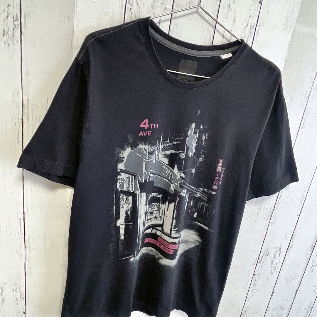 USA古着　シングルステッチ　Tシャツ　L　ブラック　プリント　s.Oliver メンズのトップス(Tシャツ/カットソー(半袖/袖なし))の商品写真