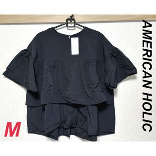 アメリカンホリック(AMERICAN HOLIC)の新品　アメリカンホリック　レディース　ティアード5分袖ブラウス　M(シャツ/ブラウス(半袖/袖なし))