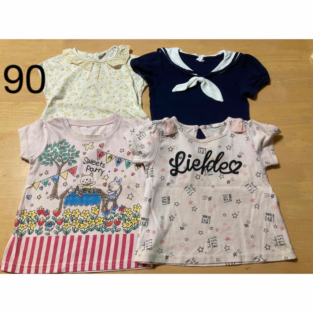 devirock(デビロック)の処分価格⭐︎90女児Tシャツ4枚セット キッズ/ベビー/マタニティのキッズ服女の子用(90cm~)(Tシャツ/カットソー)の商品写真