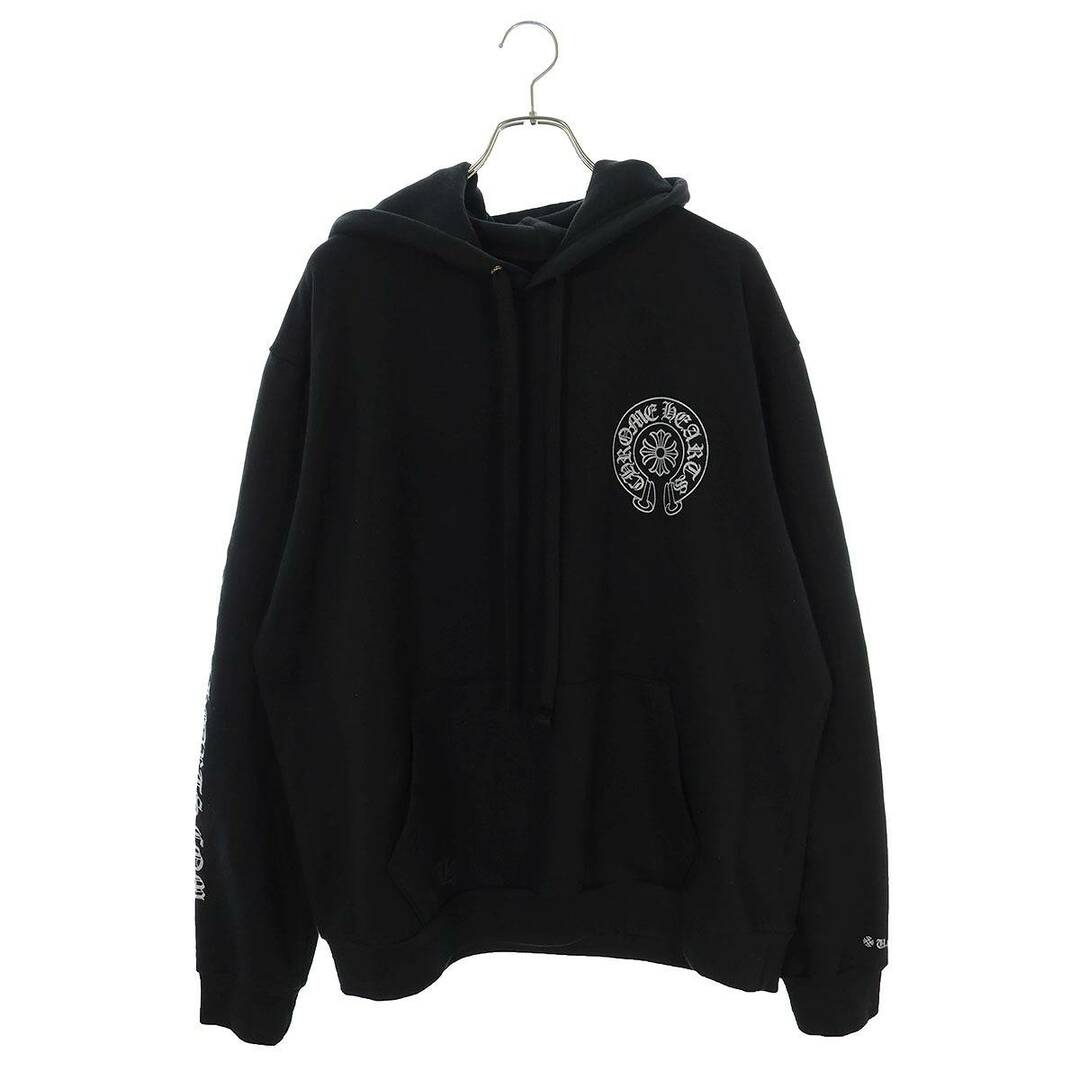 Chrome Hearts(クロムハーツ)のクロムハーツ  WWW.CHROMEHEARTS.COM SILVER GLITTER HOODIE オンライン限定ホースシューバックプリントプルオーバーパーカー メンズ L メンズのトップス(パーカー)の商品写真