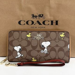 コーチ(COACH)の新品 Coach X Peanuts 長財布 アラウンド ウォレット・スヌーピー(財布)