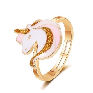 【残り１点‼】リング ユニコーン レディース  キラキラ 可愛い ゴールド 馬(リング(指輪))