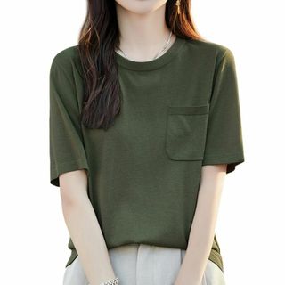 [JHIJSC] tシャツ レディース 半袖 夏 トップス 薄手 無地 おしゃれ(その他)